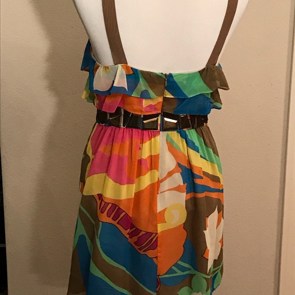 Tibi New York Dress Size 2 Floral Ruffle Jewels - Picture 6 of 8